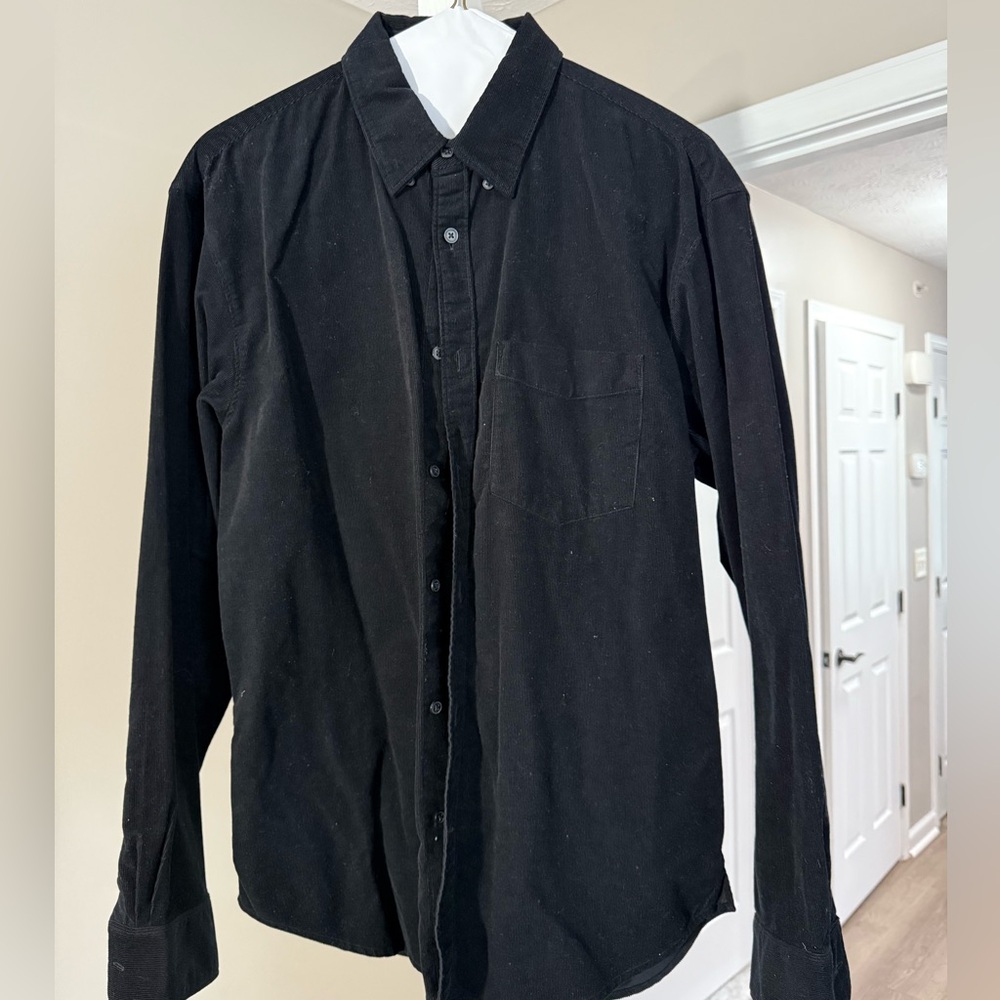 Club Monaco Black Casual Button Down Shirt
